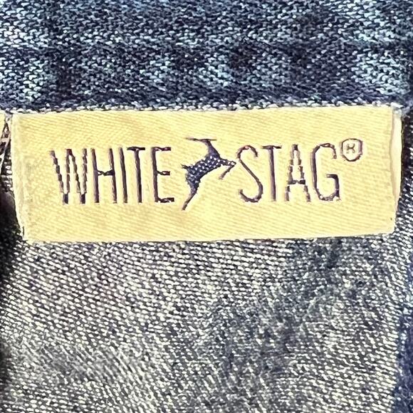 VINTAGE Denim Maxi Skirt Basketweave Belt Loop Detail  16 Y2K Casual Western - Picture 5 of 6